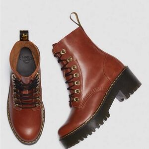 Dr. Martens Leona Leather Boots in Oxblood